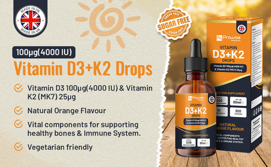 Vitamin D3 + K2 Liquid Drops (4000 IU) – Immune & Bone Support 30ml