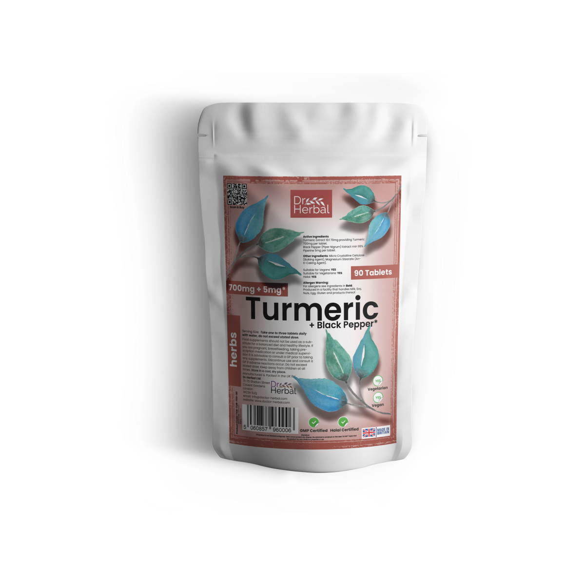 High Strength Turmeric 700mg  Black Pepper Joint & Inflammation Support 90 Tablets